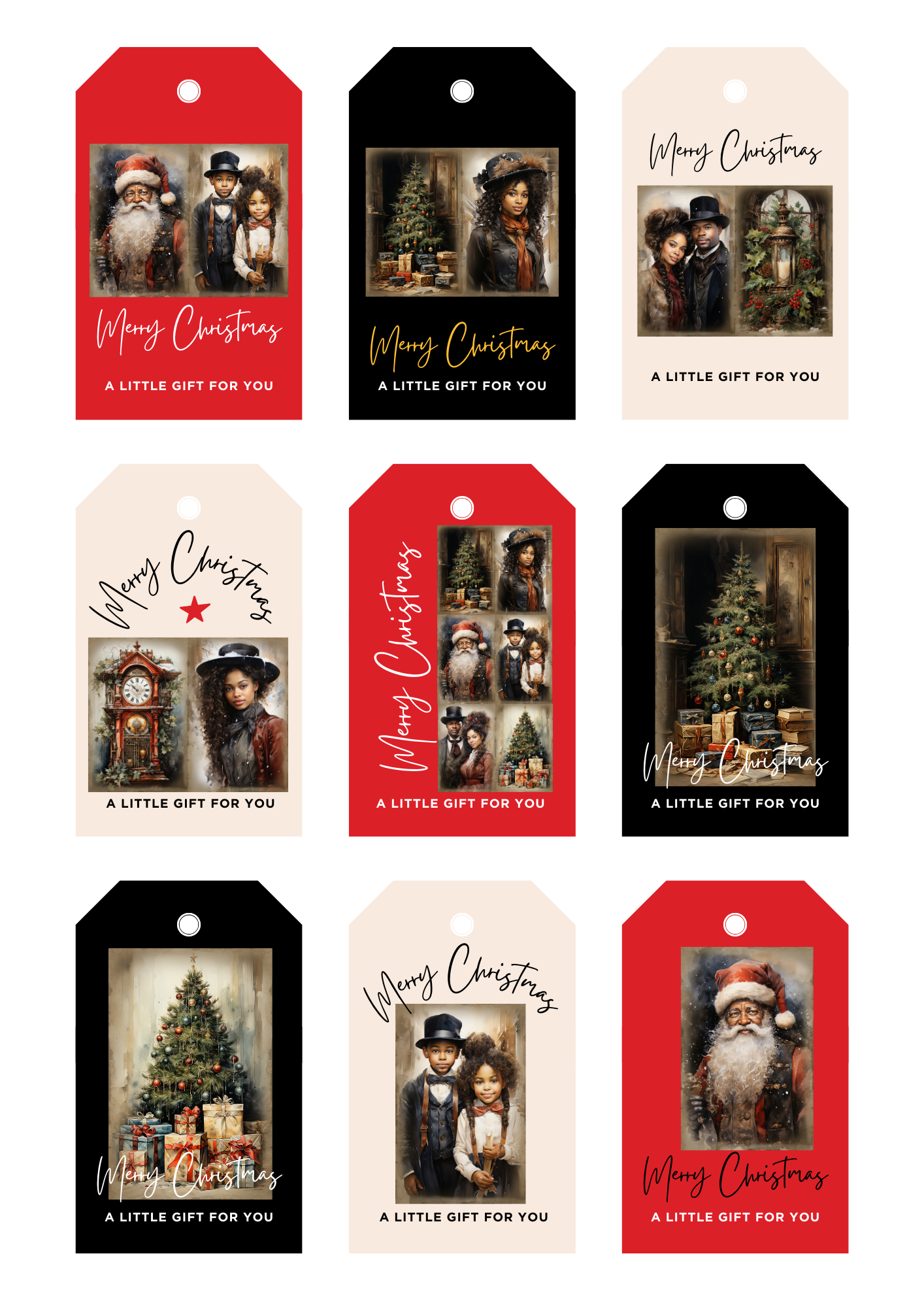 Printable Vintage Christmas Gift tags