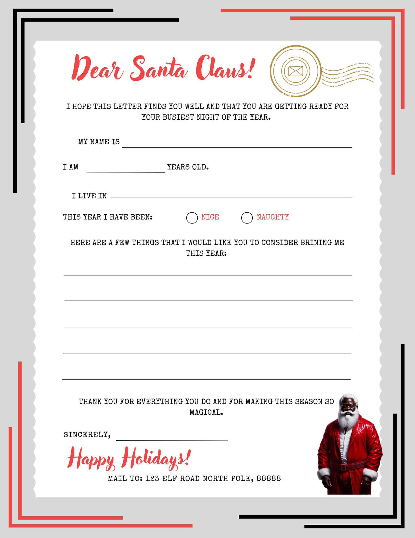 Letter to Black Santa
